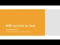 IMEI number in Java ThinkComputer