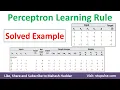 12 Perceptron Learning Rule to classify given example Solve example Soft computing by Mahesh Huddar