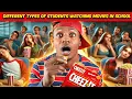 Different types of Students watching Movies in School