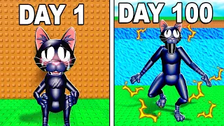 i survived 100 days as the cat monster in escape tsunami for brainrots