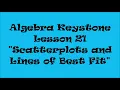 Algebra Keystone Lesson 21 Scatterplots and Lines of Best Fit