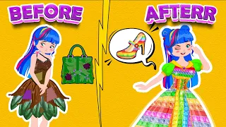 Lisa’s Trash Dress Turns Into Rainbow Fashion! | Funny Story | Poor Princess Life