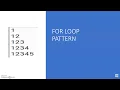 FOR LOOP PATTERN - 1