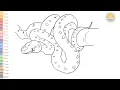 Snake on the tree drawing easy How to draw A Snake drawing step by step Outline drawings