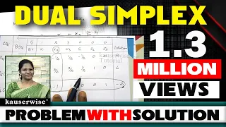 Lpp using DUAL SIMPLEX METHOD - Minimization in operation research
