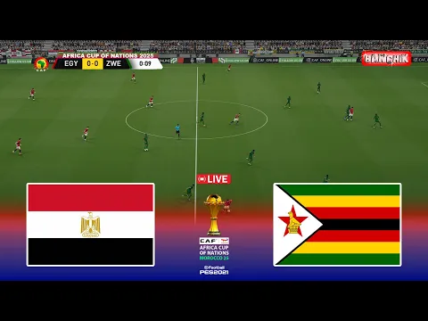 Video Thumbnail: 🔴EGYPT vs ZIMBABWE - Africa Cup of Nations 2025 Match | Pes 21 Simulation Gameplay