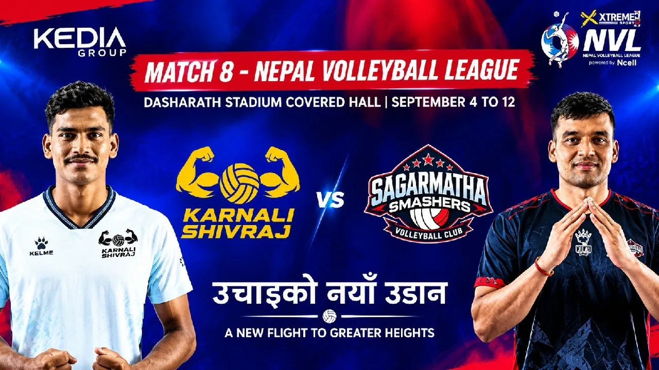 🔴LIVE/ Sagarmatha Smashers🆚 karnali Shivaraj  Kathmandu#Nepal Volleyball League #Match No.8