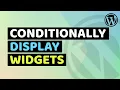 Add widget to specific page in wordpress How To Conditionally Display Widgets in WordPress