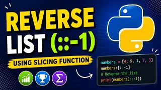 Python Reverse List Using Slicing -1 Python Tutorial for Beginners Reverse List Slicing