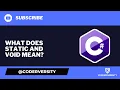 What is a Static Method in C What is a Void Return Type C Main Method Explained