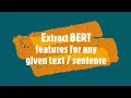 Extract Text Features using BERT models