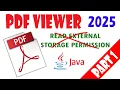 PDF Viewer Part-1 Android Studio Java 2025 No User Permission Needed for Read External Storage