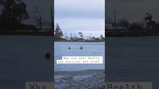 Cold water dipping in the snow