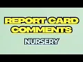 Report Card Magic Nursery Teachers Tips Templates Creative Comments