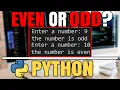 FAST PYTHON TUTORIAL check if a number is EVEN or ODD with USER INPUT