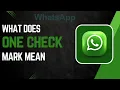 What Does One Check Mark Mean On Whatsapp