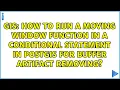 How to run a moving window function in a conditional statement in PostGIS for buffer artifact