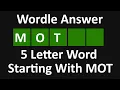 5 Letter Word Starting With MOT Answer MOT -