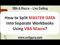 How to Split MASTER DATA Into Separate Workbooks Using VBA Macro