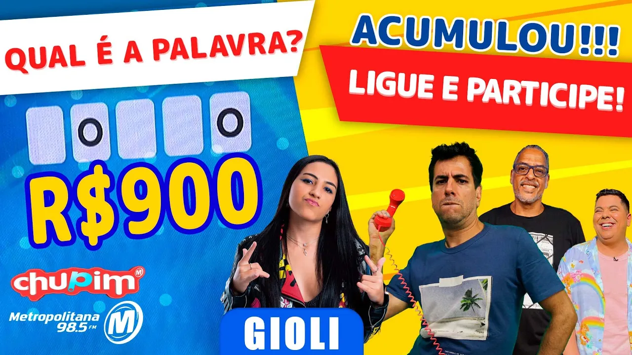 GIOLI - R$900 REAIS NO PIX PARA QUEM ACERTAR A PALAVRA MISTERIOSA!!! - 17/08/2023