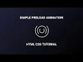 Simple Spinning CSS Preloader Animation CSS Loading Animation Tutorial