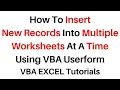 Excel VBA Userform Add Save Data Into Multiple Sheets