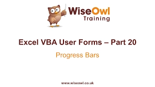 Excel VBA Forms Part 20 - Progress Bars