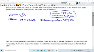 Finding the Final Amount Given the Original Amount and a Percentage of Increase or Decrease