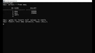 How to insert Null Values SQL command