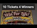 10 Tickets Win For Life NJ Lottery Scratch Off Tickets