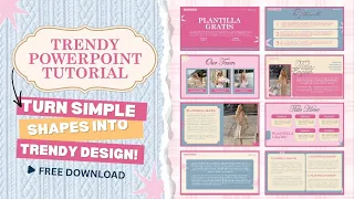 TRENDY PINK AND BLUE POWERPOINT TUTORIAL Free Template Download
