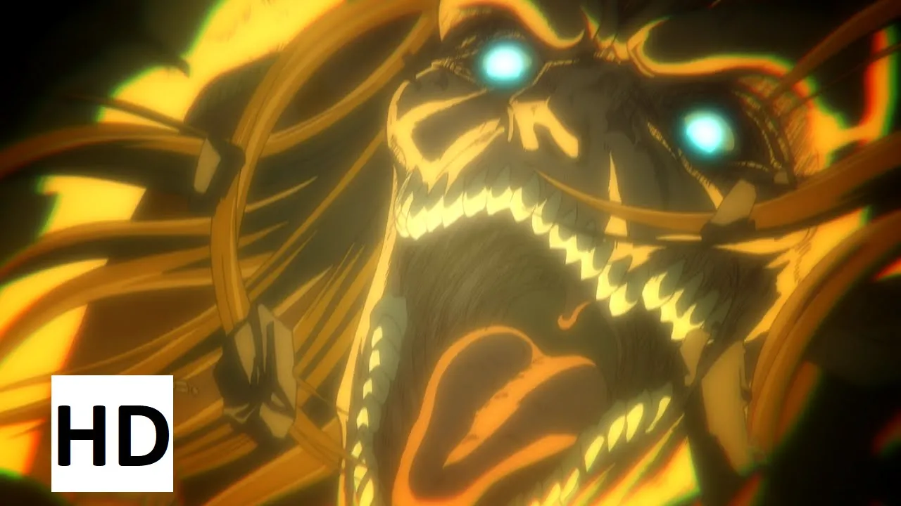 DECLARATION OF WAR FULL SCENE ENGLISH DUB | EREN KILLS & EATS WILLY TYBUR ATTACK ON TITAN 1080p HD: video thumbnail