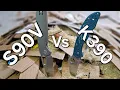K390 VS S90V edge retention testing with a Spyderco Delica and Asher Spiro