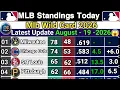 MLB Standings 2026 Today Major League Baseball Updates August 19 2026