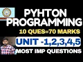 Python Programming Aktu Most Important Questions Aktu PP Btech Second Year Most Important Question