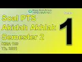 Download Lagu Soal PTS MI Kelas 1 Akidah Akhlak dan Jawaban Semester 2 Th 2023