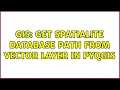 GIS Get SpatiaLite Database path from Vector Layer in PyQGIS