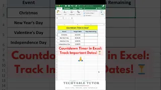 How to Create a Countdown Timer in Excel in 10 Seconds