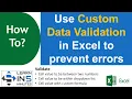 How to Use Custom Data Validation in Excel Prevent Data Entry Errors Learn in 5 Minutes