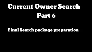 Current Owner Search