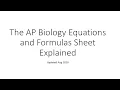 AP Biology Equations and Formulas Explained