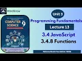Unit 3 Programming Fundamentals 3 4 8 Functions in JavaScript Class 9 Computer FBISE NBF Book