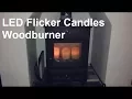 Fake Fire LED Flicker Candles In Woodburner Stove
