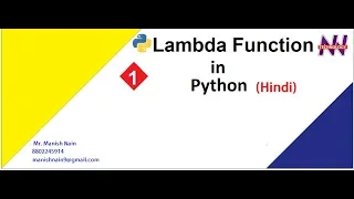 Python Tutorial in Hindi Anonymous Function in Python Hindi Manish Nain