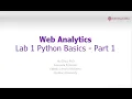Web Analytics LAB 1 Basic Python Programming