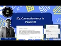 How to resolved SQl error in power BI