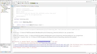 LEARNING JAVA Runtime Error