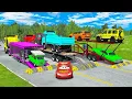 Download Lagu Flatbed Truck Mcqueen | Transportation with Truck - Pothole vs Car #5 - BeamNG.Drive
