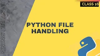Python File Handling Exploring the Power of Input and Output Functions Class16 Python Bootcamp 2023