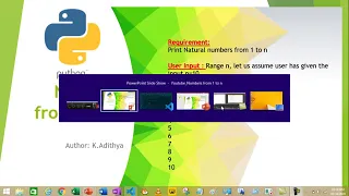 How to print natural numbers from 1 to n using Python
